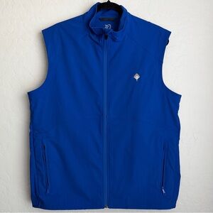Zero Restriction Men's Tour Series Blue Polyester Canyon Zip Up Vest Blue Medium
